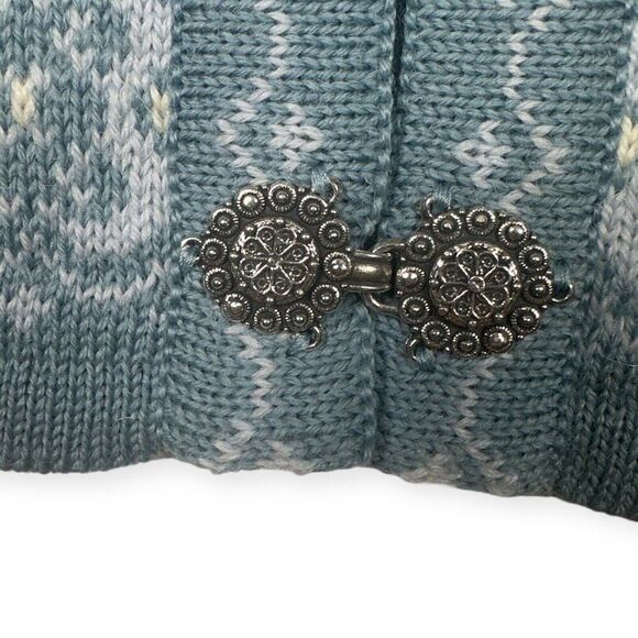 Nordstrikk Wool Sweater Blue with Silver Clasps Women's XS Made in Norway - Picture 6 of 6